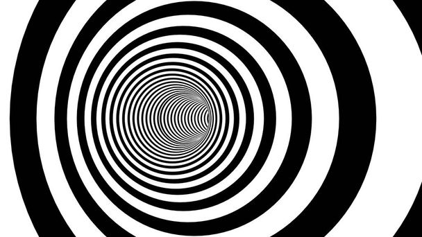 Czarno-białe paski spirali w tunelu. Ray burst styl tło, złudzenie optyczne. Abstrakcja szablon elementu projektu. ilustracja linie - Zdjęcie, obraz