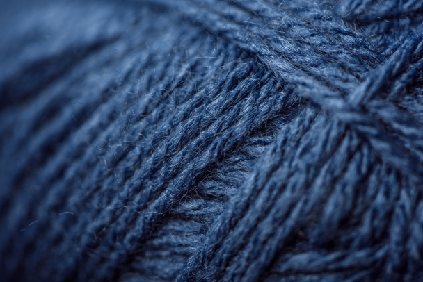 full frame of blue yarn texture as background - Photo, Image