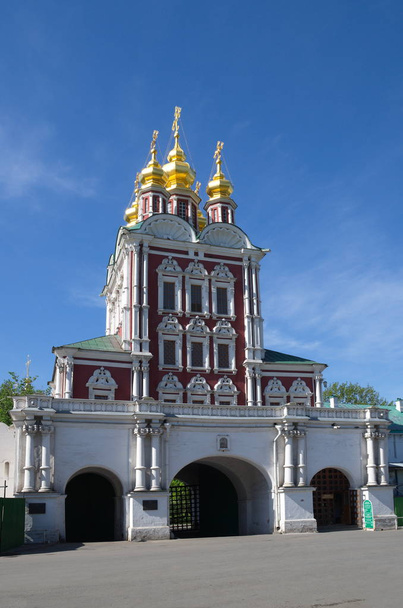 Novodevichy convent in Moscow, Russia. Gate Church of the Transfiguration - Photo, Image