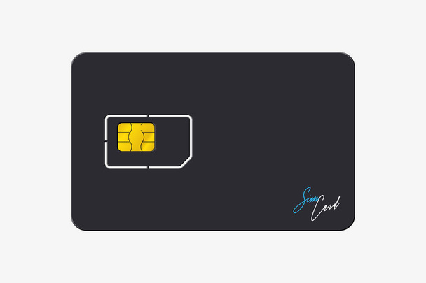 SIM Card. Phone Chip. Realistic Vector Icon. Isolated Obgect on Background - Vector, Image