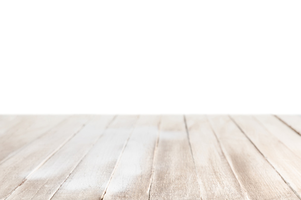 light brown striped wooden tabletop on white - Photo, Image