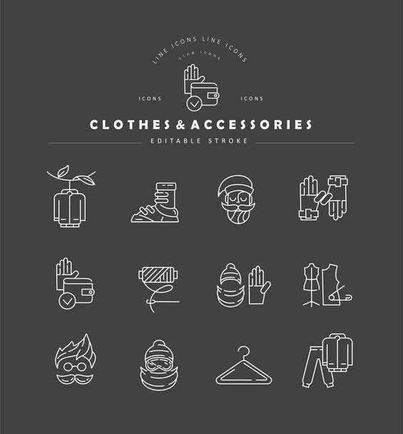 Vector icon and logo for clothes and accessories. Editable outline stroke - Vector, Image