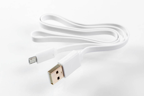 The universal usb cable on white background, - Photo, Image