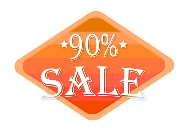 90% sale orange stamp isolated on white background - Valokuva, kuva
