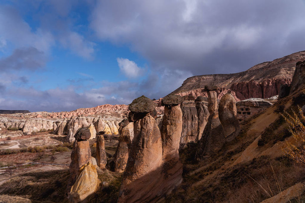Beutiful shape rocks in Capadocia in rose valley - Photo, Image