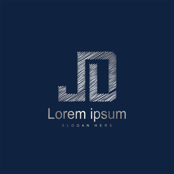 İlk harf Jd Logo vektör tasarım şablonu. Soyut mektup logo tasarımı - Vektör, Görsel