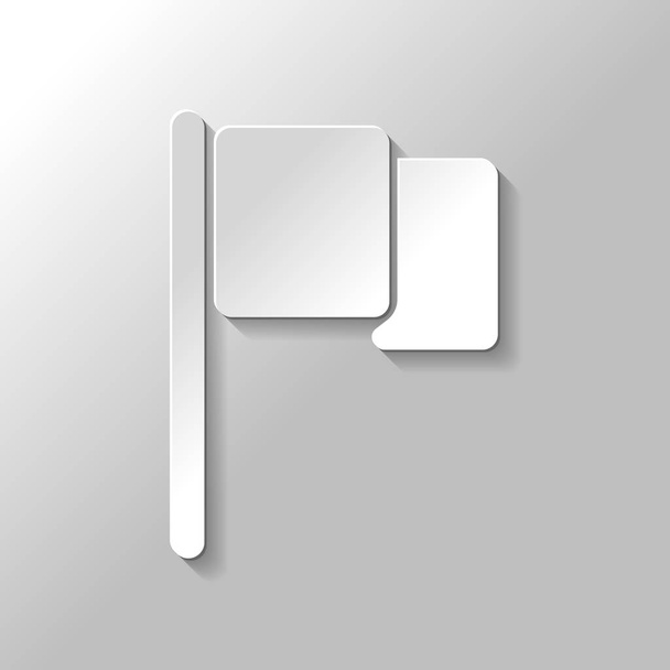 単純なフラグ アイコン。灰色の背景に影を紙のスタイル - ベクター画像