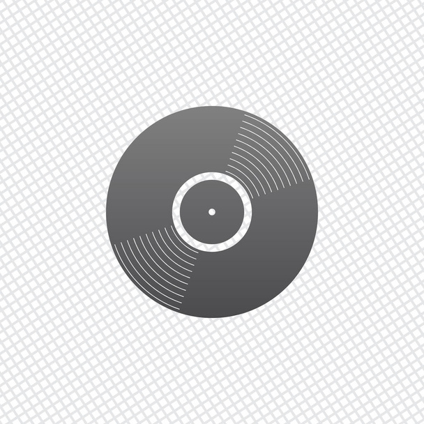 vinyl icon. On grid background - Вектор,изображение