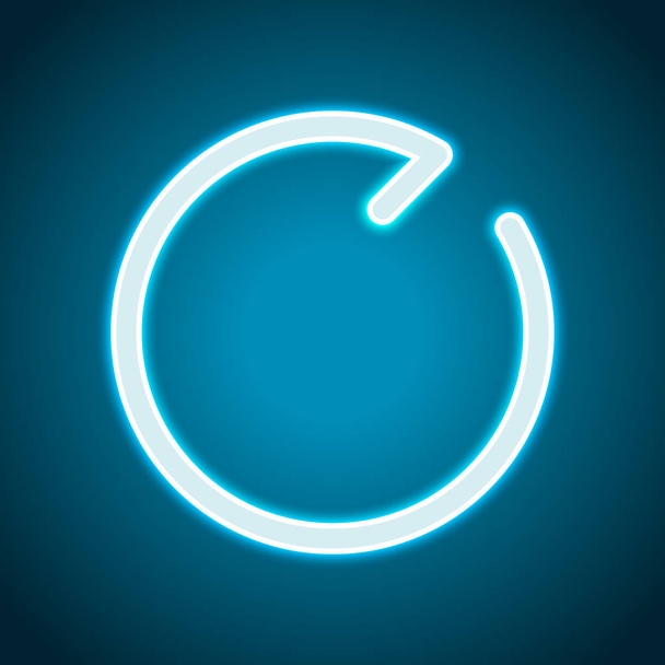 Simple arrows, update, reload, clockwise direction. Navigation icon. Simple arrow, backward. Navigation icon. Linear symbol with thin line. One line style. Neon style. Light decoration icon. Bright electric symbol - Vektör, Görsel