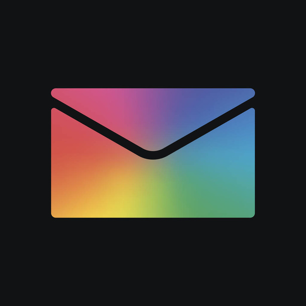simple letter icon. Rainbow color and dark background - Vektor, Bild