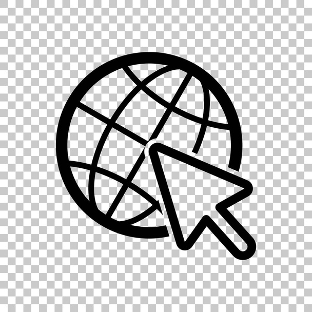 Globe and arrow icon. On transparent background. - Vector, Image