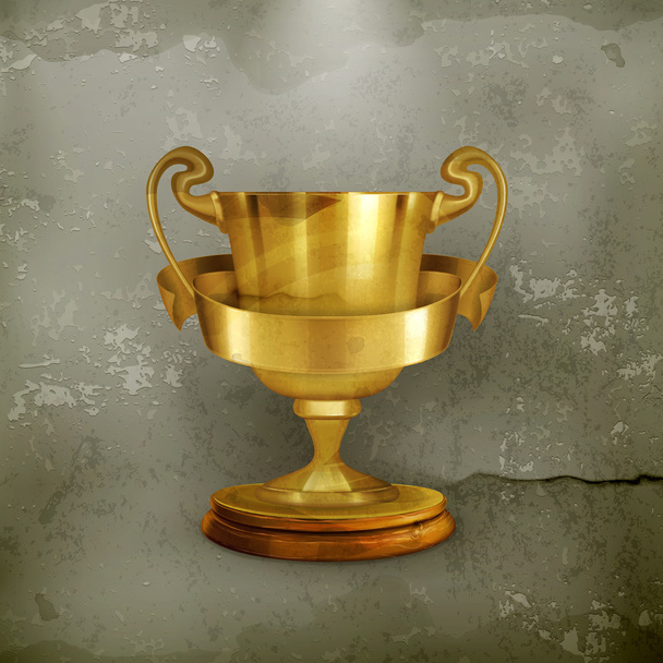 Gold trophy, old-style vector - Vetor, Imagem
