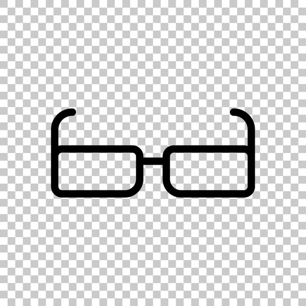 知的なメガネの正方形します。線形の概要アイコン。透明な背景に黒いシンボル - ベクター画像