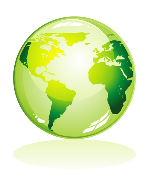 Colorful Green Earth Icon - Vector, Image