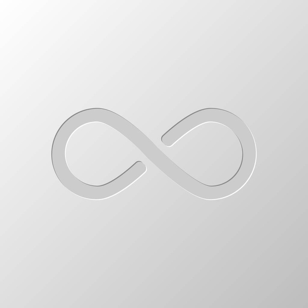infinity symbol, simple icon. Paper design. Cutted symbol. Pitted style - Vector, Image