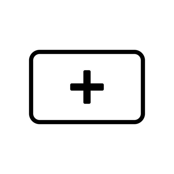 Caja de primeros auxilios. icono simple. Icono negro sobre fondo blanco
 - Vector, imagen