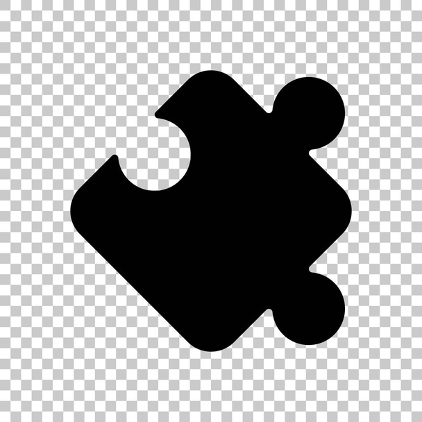 Piece of puzzle, sign of logic, simple icon. Black symbol on transparent background - Vector, Image