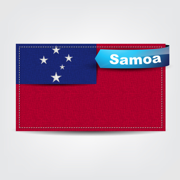 Fabric texture of the flag of Samoa - Vector, Image