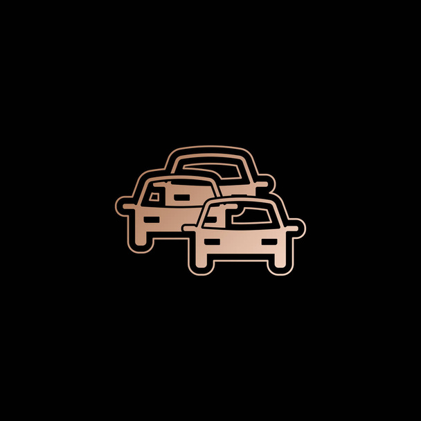 icona ingorgo stradale. Stile oro rosso su sfondo nero
 - Vettoriali, immagini