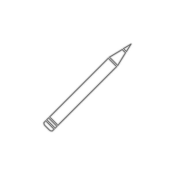 Pencil icon. Dotted outline silhouette with shadow on white background - Vector, imagen