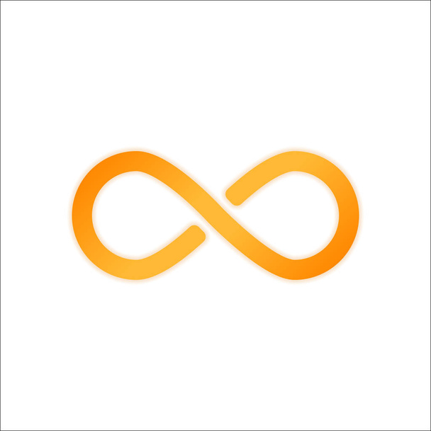 infinity symbol, simple icon. Orange sign with low light on white background - Vector, Image