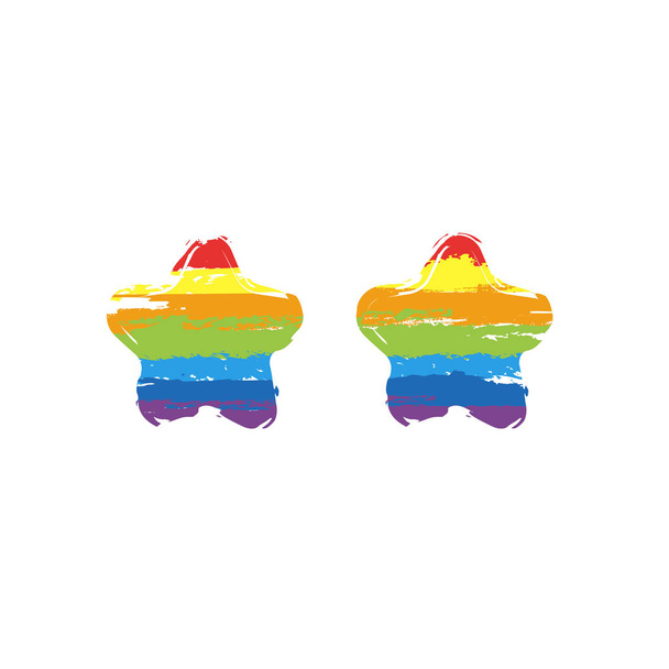 Interfaccia codice pin. Icona semplice. Disegno segno con stile LGBT, sette colori di arcobaleno (rosso, arancione, giallo, verde, blu, indaco, viola
 - Vettoriali, immagini