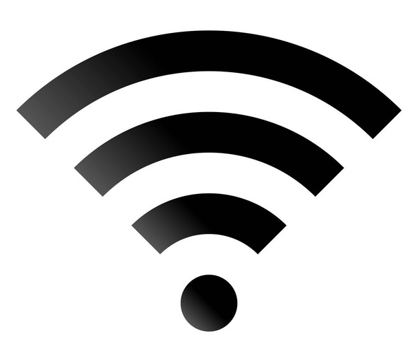 Піктограма символу Wi-Fi - чорний простий градієнт, ізольований Векторні ілюстрації
 - Вектор, зображення