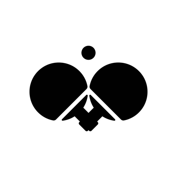 Піктограма пінг-понг. Чорна іконка на білому тлі
 - Вектор, зображення