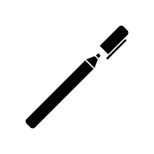 Pen of een marker pictogram. Zwarte pictogram op witte achtergrond - Vector, afbeelding