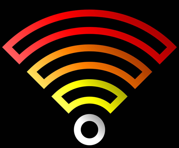 icono símbolo Wifi - gradiente delineado colorido, aislado - ilustración vectorial
 - Vector, Imagen