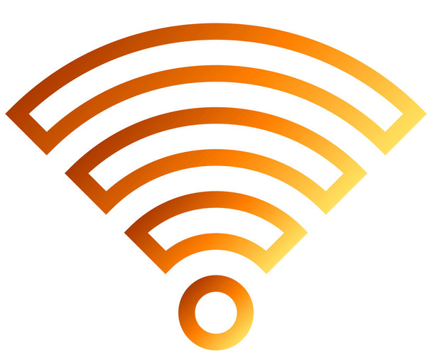 Wifi-Symbol - orangefarbener Farbverlauf, isoliert - Vektorillustration - Vektor, Bild