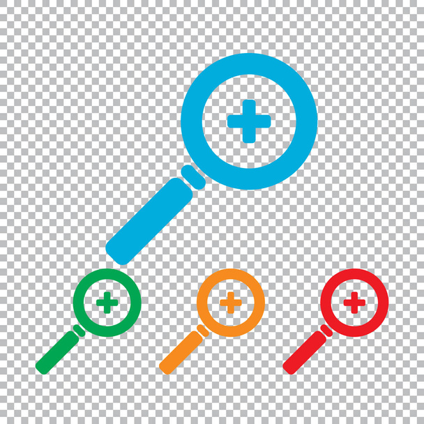 Icono de acercamiento. Set de colores con rejilla transparente
 - Vector, Imagen