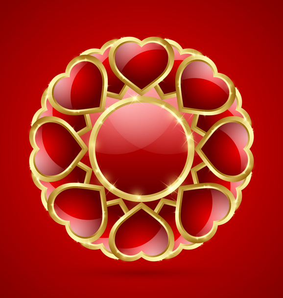 Rosette made of hearts - Вектор,изображение