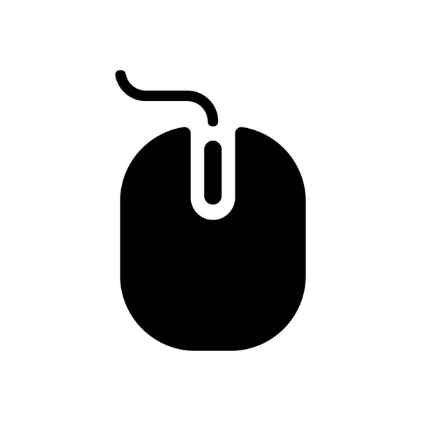 コンピューター マウス アイコン。白い背景の黒いアイコン - ベクター画像