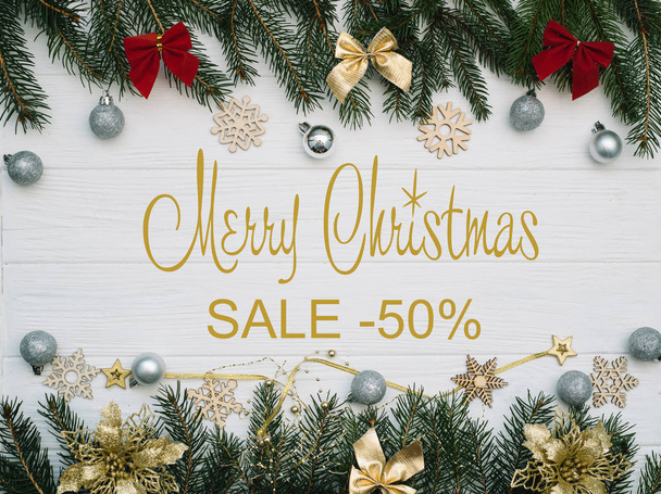 Board with post Merry Christmas sale. - Photo, image