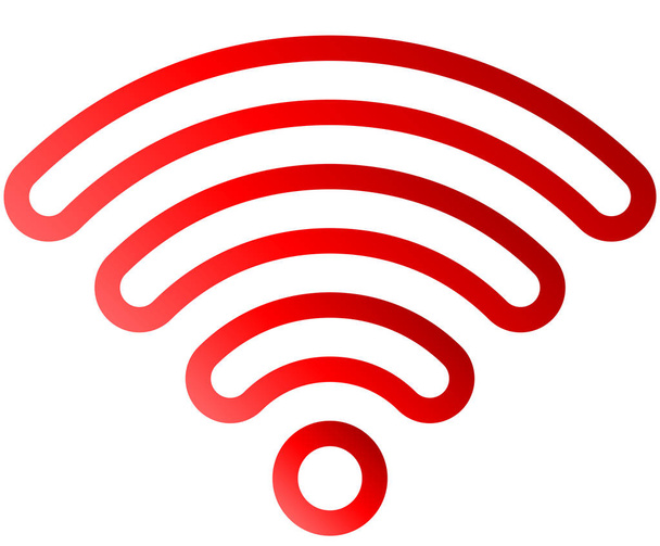 Wifi-Symbol - rot umrandeter abgerundeter Verlauf, isoliert - Vektorillustration - Vektor, Bild
