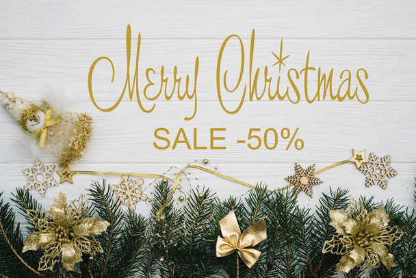 Board with post Merry Christmas sale. - Photo, Image