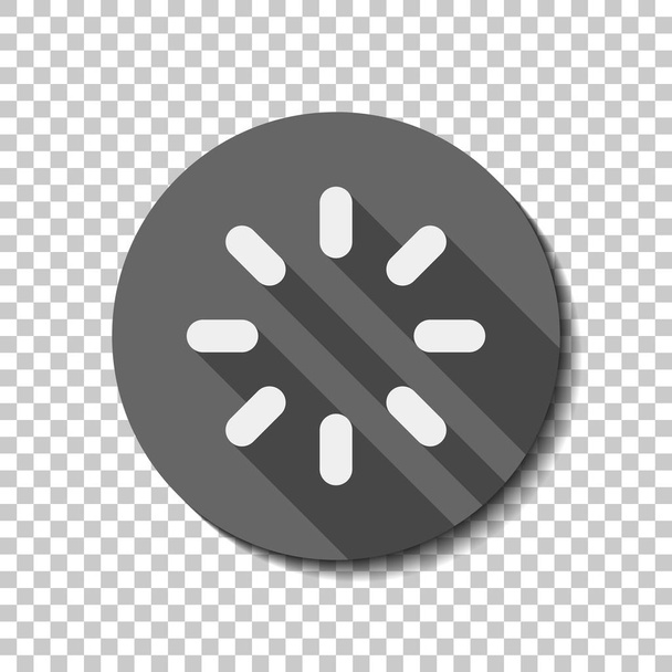 Loading or wait icon. flat icon, long shadow, circle, transparent grid. Badge or sticker style - Vector, Image