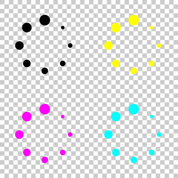 Eenvoudig laden symbool. Gekleurde set van CMYK-pictogrammen op transparante achtergrond - Vector, afbeelding
