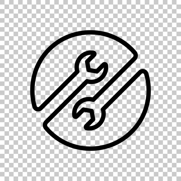 Repair service. Linear, thin outline. On transparent background. - Vector, Image