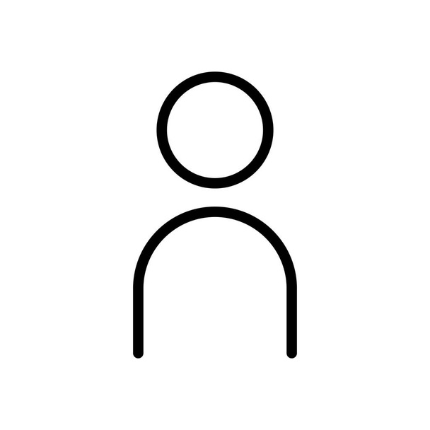 Значок простого человека. Линейный символ, тонкий контур
 - Вектор,изображение