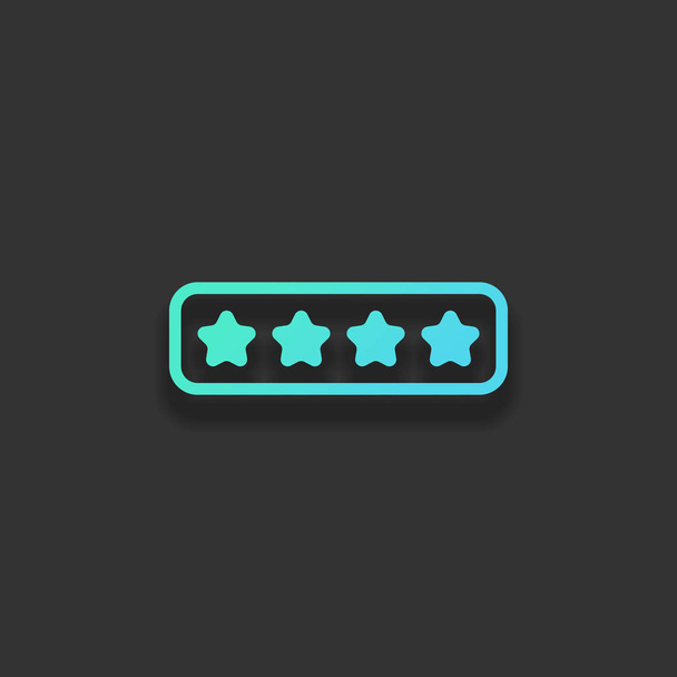 Pin コードのインターフェイス。シンプルなアイコン。暗い背景にソフト シャドウとカラフルなロゴのコンセプト。紺碧の海のアイコンの色 - ベクター画像