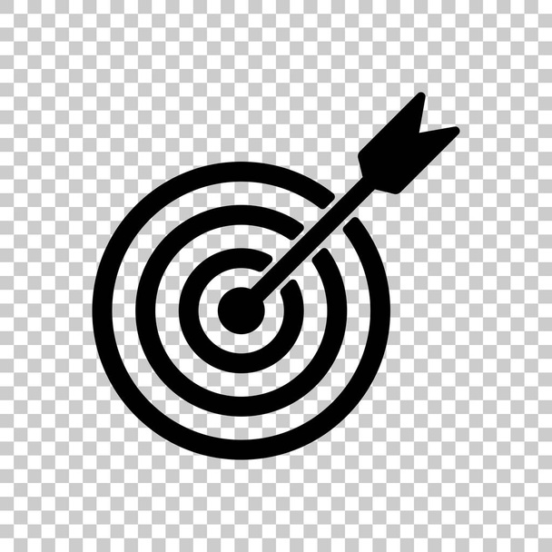 target icon. Black icon on transparent background. - Vector, Image