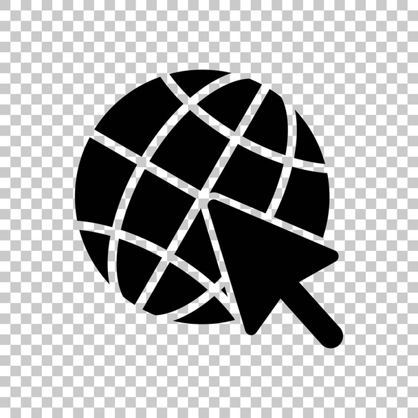 Globus und Pfeil-Symbol. auf transparentem Hintergrund. - Vektor, Bild