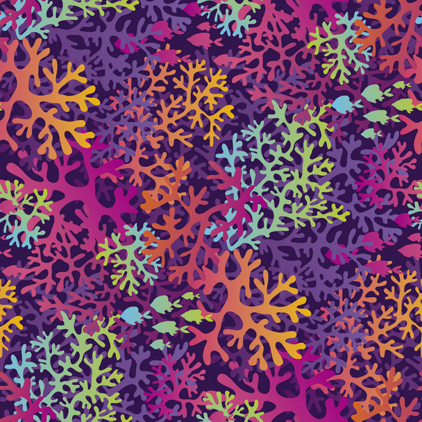 Zee koraal kleur naadloze vector patroon - Vector, afbeelding