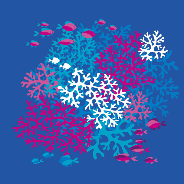 Korálové útesy barvu vektorové ilustrace - Vektor, obrázek