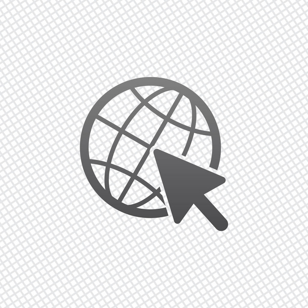 Globus und Pfeil-Symbol. auf Gitterhintergrund - Vektor, Bild