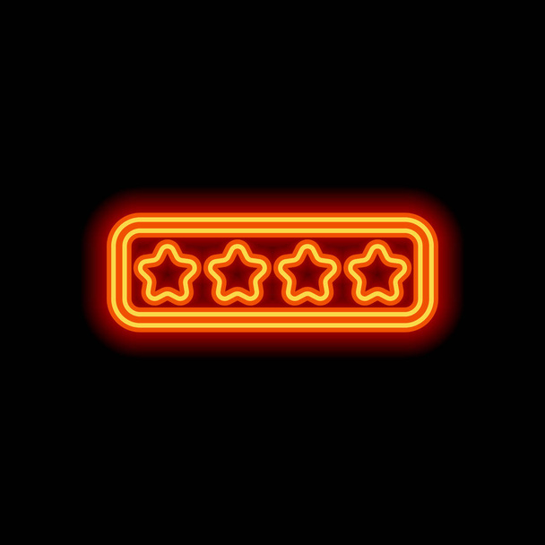 Pin コードのインターフェイス。シンプルなアイコン。黒い背景にオレンジ色のネオンのスタイルです。ライト アイコン - ベクター画像