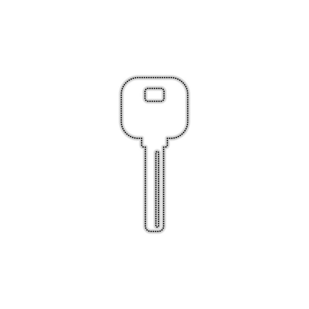 key icon. Dotted outline silhouette with shadow on white background - Vector, Image