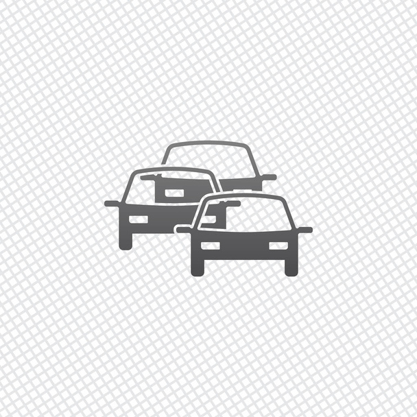traffic jam icon. On grid background - Vector, Image